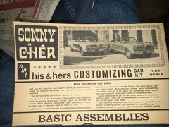 Sonny and Cher by George Barris 1/25 Model Kit Instructions Sheet