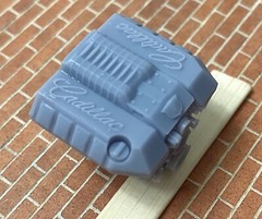 Resin Custom Cadillac LSA engine, Supercharged, for scale model cars, 1/24 1/25
