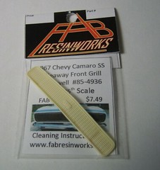 FAB Resinworks #25542 Revell 1967-68 Camaro SS Hidden Head Light Resin Grill