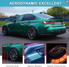 KHK G20 Trunk Spoiler, Gloss Black Car Rear Trunk Tail Spoiler, M4 Style Rear