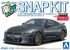 Aoshima 06549 #03-DM Nissan R35 GT-R 2024 Gray 1/32 Scale Snap Together Kit