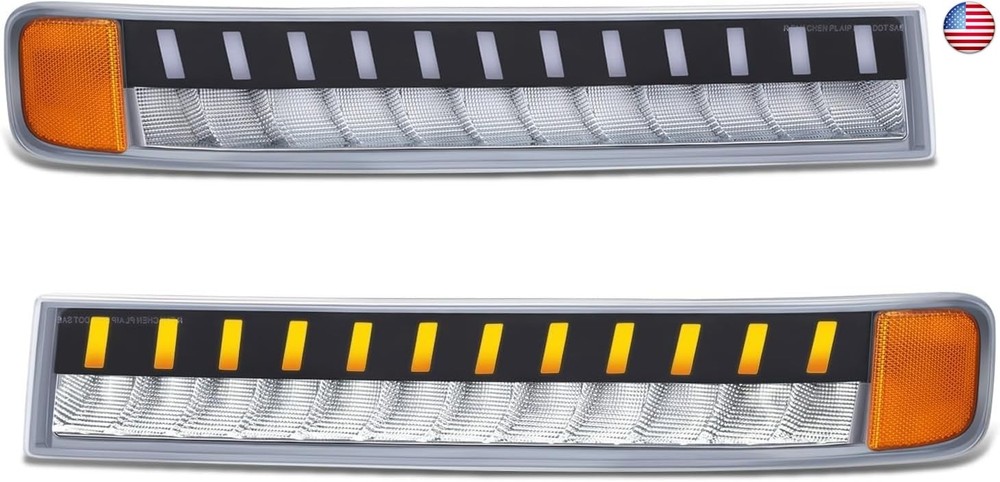 DNA MOTORING Pair Sequential Start Up LED DRL Turn Signal Bumper Lights
