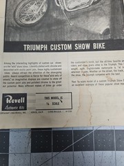 Revell Triumph Custom Show Bike H-1230 Chopper Instructions 1964 Original Manual