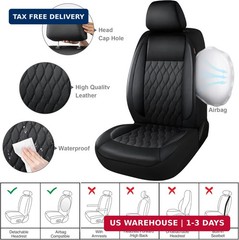 CAROMOP Faux Leather Car Seat Covers Full Set,Luxury and Comfortable Covers for