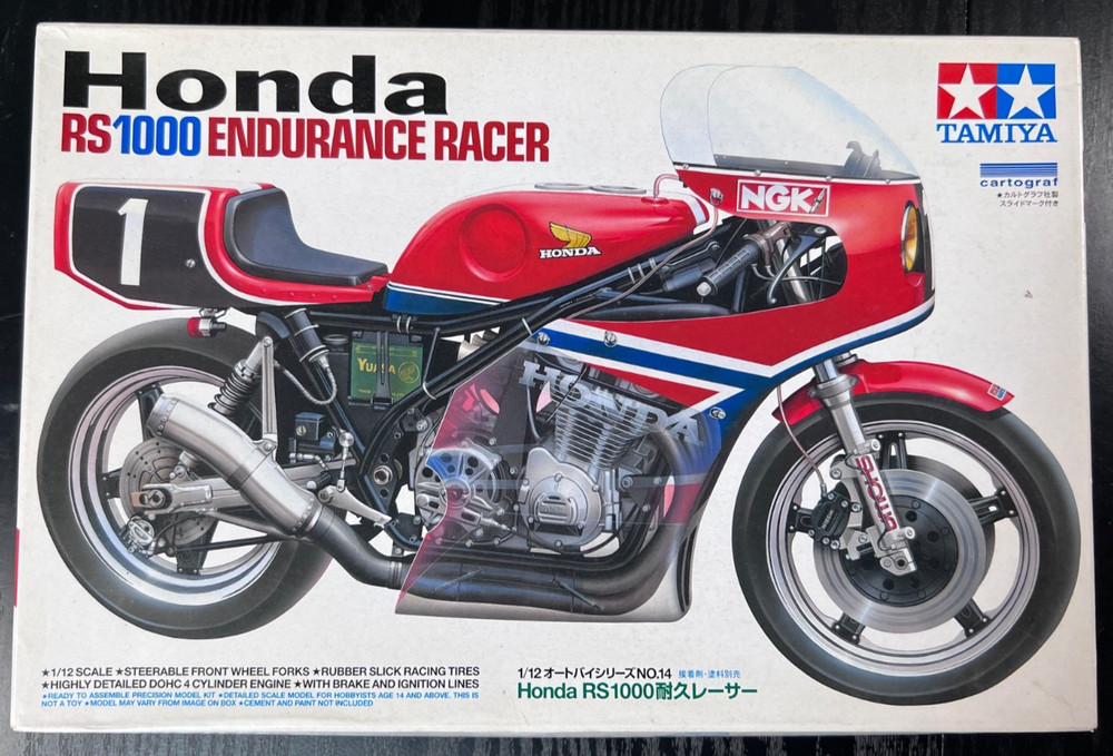 TAMIYA HONDA RS1000 ENDURANCE 1/12 with Cartograf Decals. Item14014 from Japan4