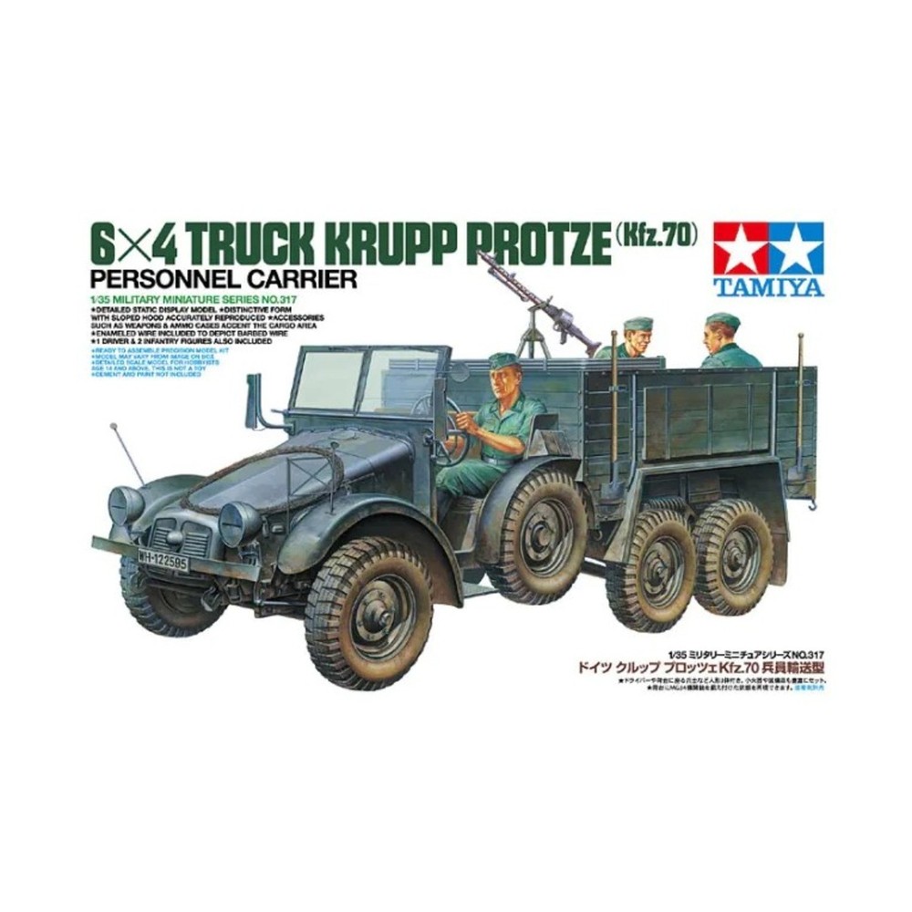 TAMIYA Military Model 1:35 German 6×4 Truck Krupp Protze Kfz.70 SW (New)