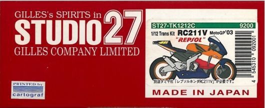 STUDIO27 1/12 Trans Kit 1/12 HONDA RC 211V “REPSOL” Moto ’03