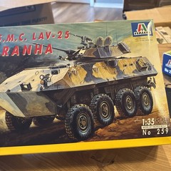 Italeri U.S.M.C. LAV-25 Piranha Military Vehicle #259 1/35 Model Kit Open Box