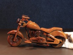 Handmade FX-Style Cruiser Motorcycle Wood Model | V-Twin Custom Bike Decor