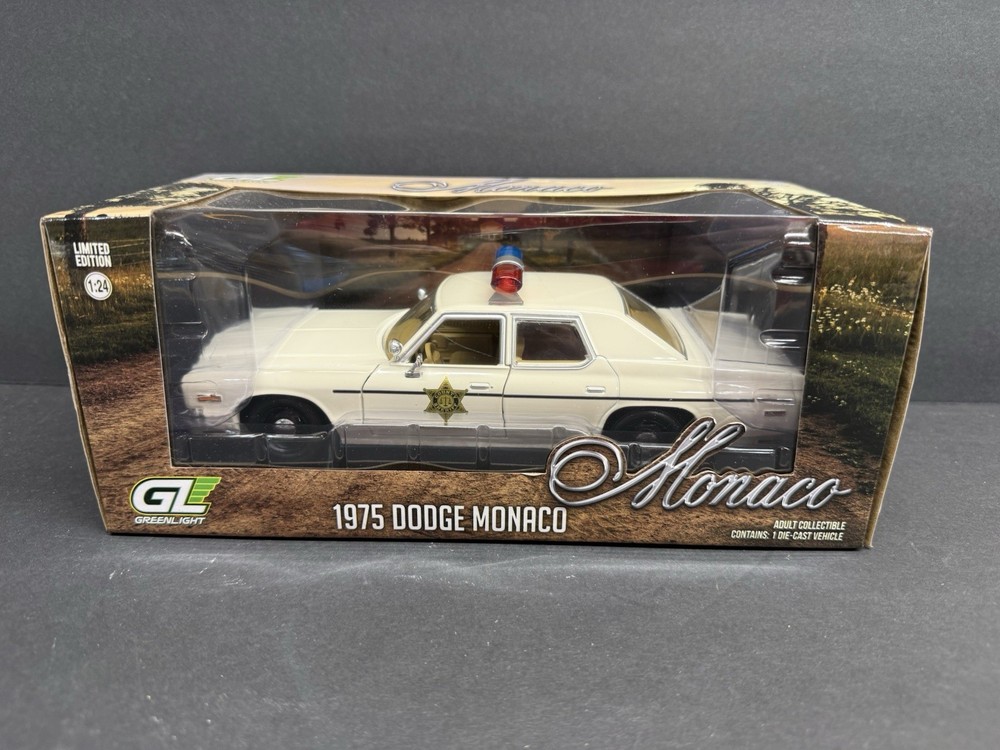 Greenlight 84094 1/24 1975 Dodge Monaco Cream “Hazzard County Sheriff”