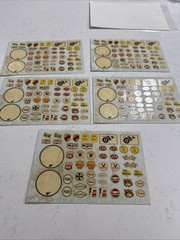Vintage Model Car Stickers Lot Of 5 Good Condition.