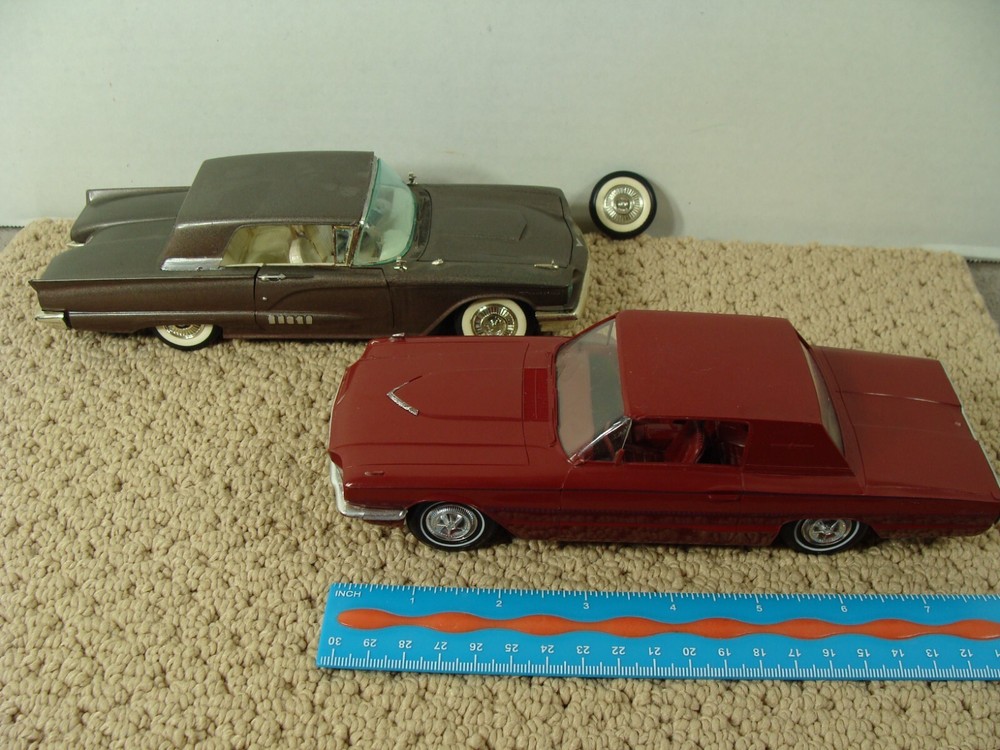 Lot of 2 Ford Thunderbird Toy Plastic Model Cars 1966 & 1958