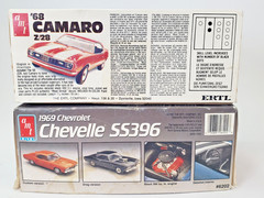 (2) AMT Ertl 1/25 Model Kits 6202/6559 Open Box- 69 Chevelle SS396 68 Camaro Z28