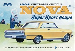 Moebius 2320 1964 Nova Super Sport Coupe Model Car Kit 1/25 Scale, White