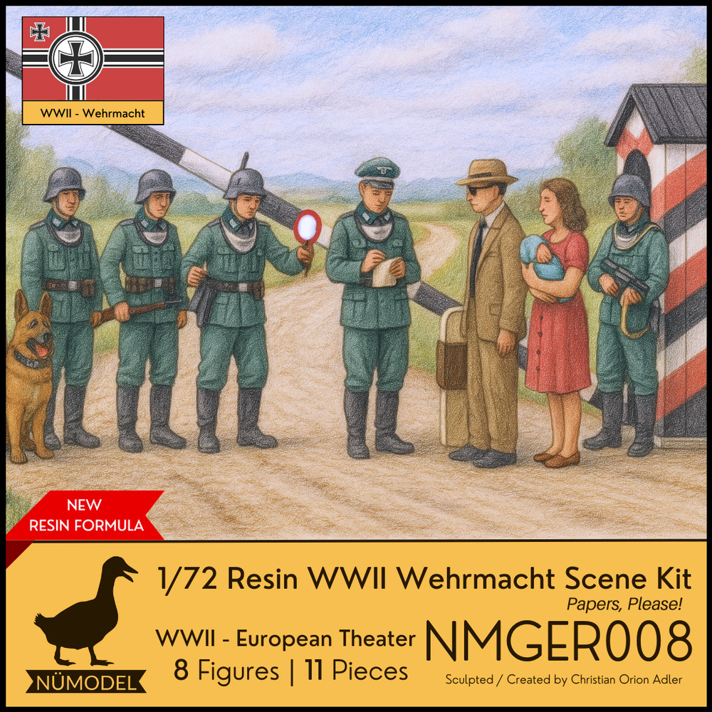 NUMODEL NMGER008 | 1/72 Resin WWII German Wehrmacht Checkpoint Soldier Scene Kit