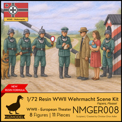NUMODEL NMGER008 | 1/72 Resin WWII German Wehrmacht Checkpoint Soldier Scene Kit