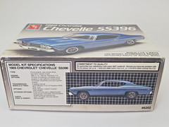 (2) AMT Ertl 1/25 Model Kits 6202/6559 Open Box- 69 Chevelle SS396 68 Camaro Z28