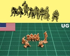1/144 WWII USA Soldiers eating & drinking (fine detail) Resin kit (#USA375G)