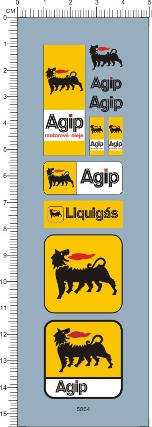 Water Slide Decals Agip for Racing car model kits 5864