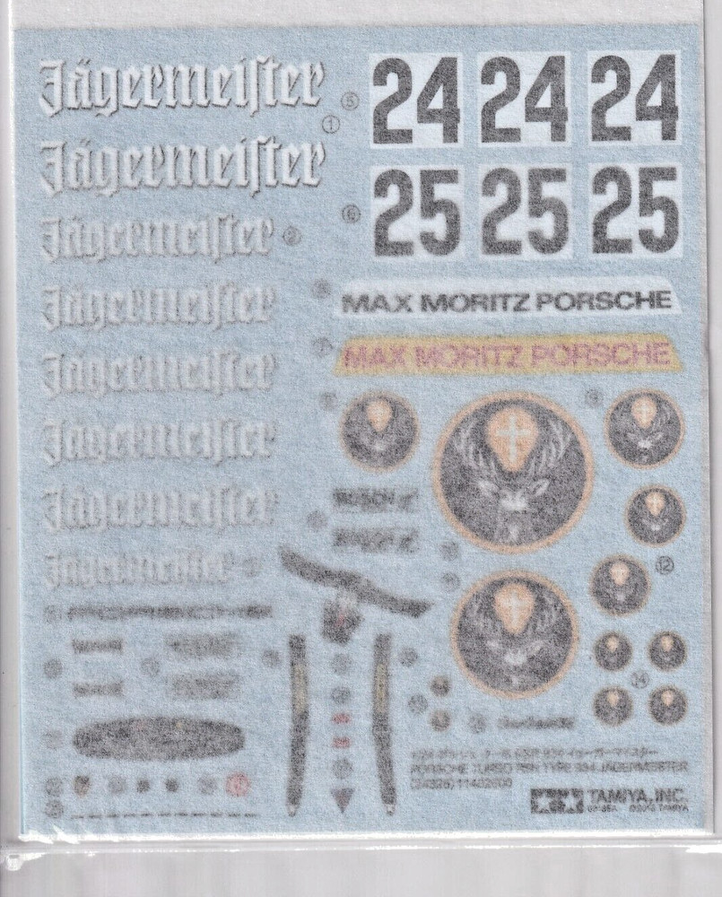 Tamiya’s Decals for 1/24 PORSCHE TURBO RSR TYPE 934 JAGERME.Item24328 from Japan