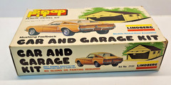 Vintage Linberg Models Car & Garage Kit. with Mustang Fastback. Built Snap Kit
