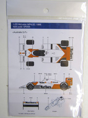 Decalpool 1/20 Scale McLaren MP4/2C ’86 Australian GP Decal Sheet DP255 for NuNu