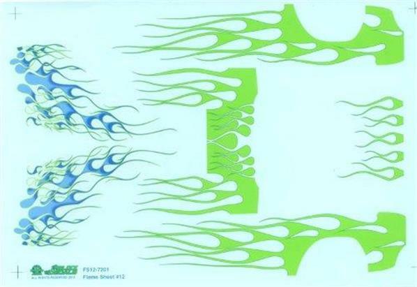 Slixx 7201 Flame sheet 12 1/24 1/25 decal