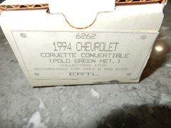 1994 CORVETTE PROMO MODEL POLO GREEN COLOR PLASTIC 1.25 SCALE NEW IN BOX