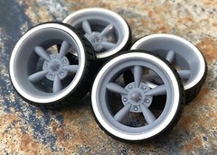 Resin 22-Scale In. Astro Supreme Style Wheels W/ Whitewall Tires, 1/24,1/25