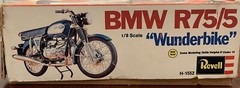 SUPER RARE(1973)-REVELL|BMW R75/5|WUNDERBIKE|1:8 Motorcycle Kit#1552|UNBUILT!!!
