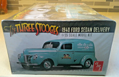 Three Stooges 1940 Ford Sedan AMT Sealed 1/25 Scale Model Kit (Box Damaged)