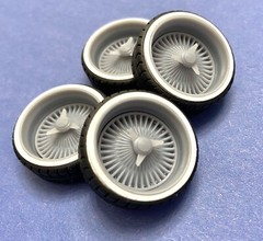Resin 22 In. Low Rider Dayton Style Wheels, W/One In. Whitewalls,1/24 1/25 Scale