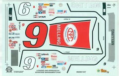 NASCAR DECAL # 9 MELLING LATE SEASON 1982 FORD THUNDERBIRD BILL ELLIOTT 1/24