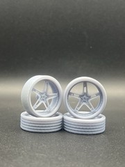 1/25 Scale Resin 26 Inch Model Car Wheel Set