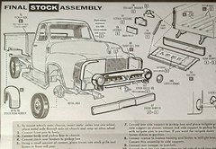 53 FORD PICK UP TRUCK GRILL and FRONT ROLLED PAN amt 882 MODEL CAR KIT PARTS LOT