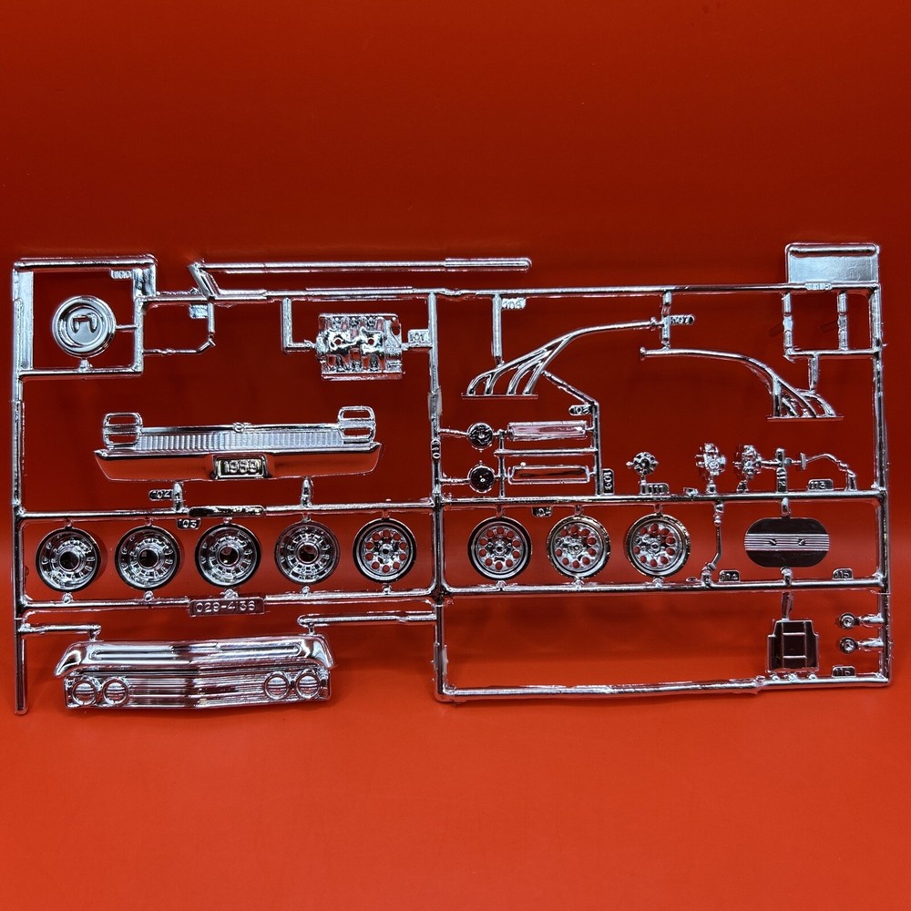 1969 Torino Cobra AMT Chrom Wheels Bumpers Grill Carbs Model Parts 1:25 New 7