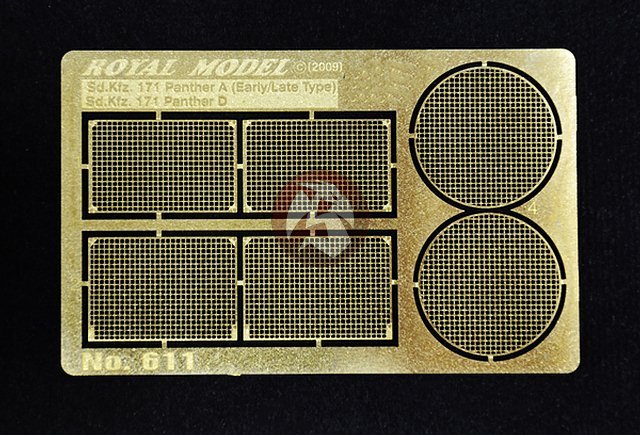Royal Model 1/35 “Engine Grill Screen” for Sd.Kfz.171 Panther Ausf.A/D Tanks 611