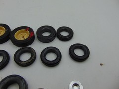 Lot of vintage 1960’s Model Car or Truck Parts Misc. Junkyard Wheels Tires Caps