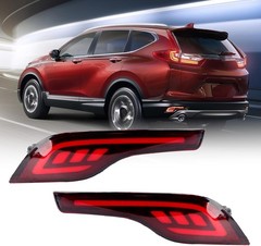 Red LED Rear Bumper Reflectors Fog Brake Tail Light Lamps Kit for Honda CRV