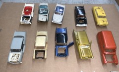 VINTAGE SALVAGE LOT OF 20 MODEL CARS PARTS OR RESTORE W/ Parts Pile BROKEN READ!