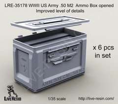 Live Resin LRE35178 1/35 WWII US .50 M2 Ammunition Ammo Box – Opened (6pcs)
