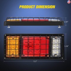 Nilight 2PCS Trailer Tail Light Kit 40 LED Running Brake Turn Signals Reverse