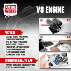 V8 Engine Replica Model – Educational DIY Kit with Sounds and Illumination