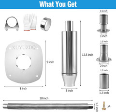 2026 Upgraded Generator Exhaust Silencer Kit with Three Universal Adapters and I