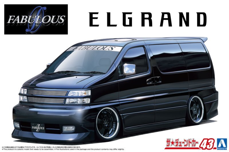 Aoshima 1/24 Scale Model Tuned Car Kit Fabulous Various Nissan APE50 Elgrand ’00