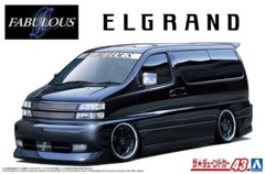 Aoshima 1/24 Scale Model Tuned Car Kit Fabulous Various Nissan APE50 Elgrand ’00