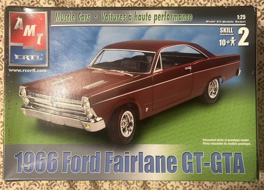 AMT/Ertl Model kit of the muscle car, ’66 Ford Fairlane GT-GTA NOB Sealed parts