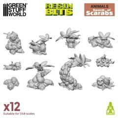 Swarm of Scarabs 3D printed set – Resin Bits animals insects desert beetle