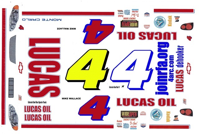 #4 Mike Wallace Lucas Oil 2005 1/24th – 1/25th Scale Decals