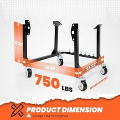 Engine Cradle Stand w/Wheels Compatible with Chevy Chevrolet Small Block &